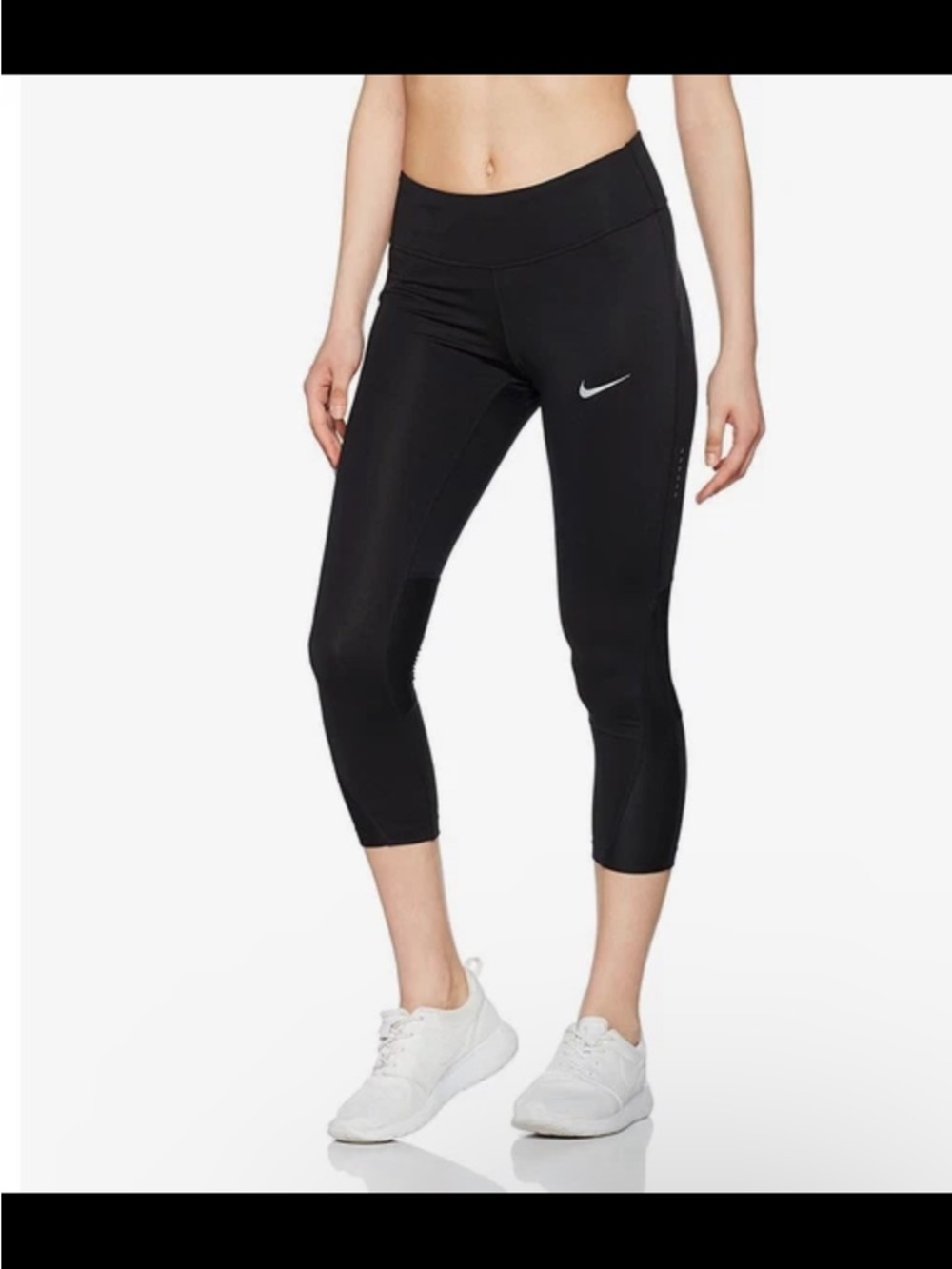 BNWT Nike Women's DRI-FIT Running Crop Tight Fit Leggings Black; 863673-010